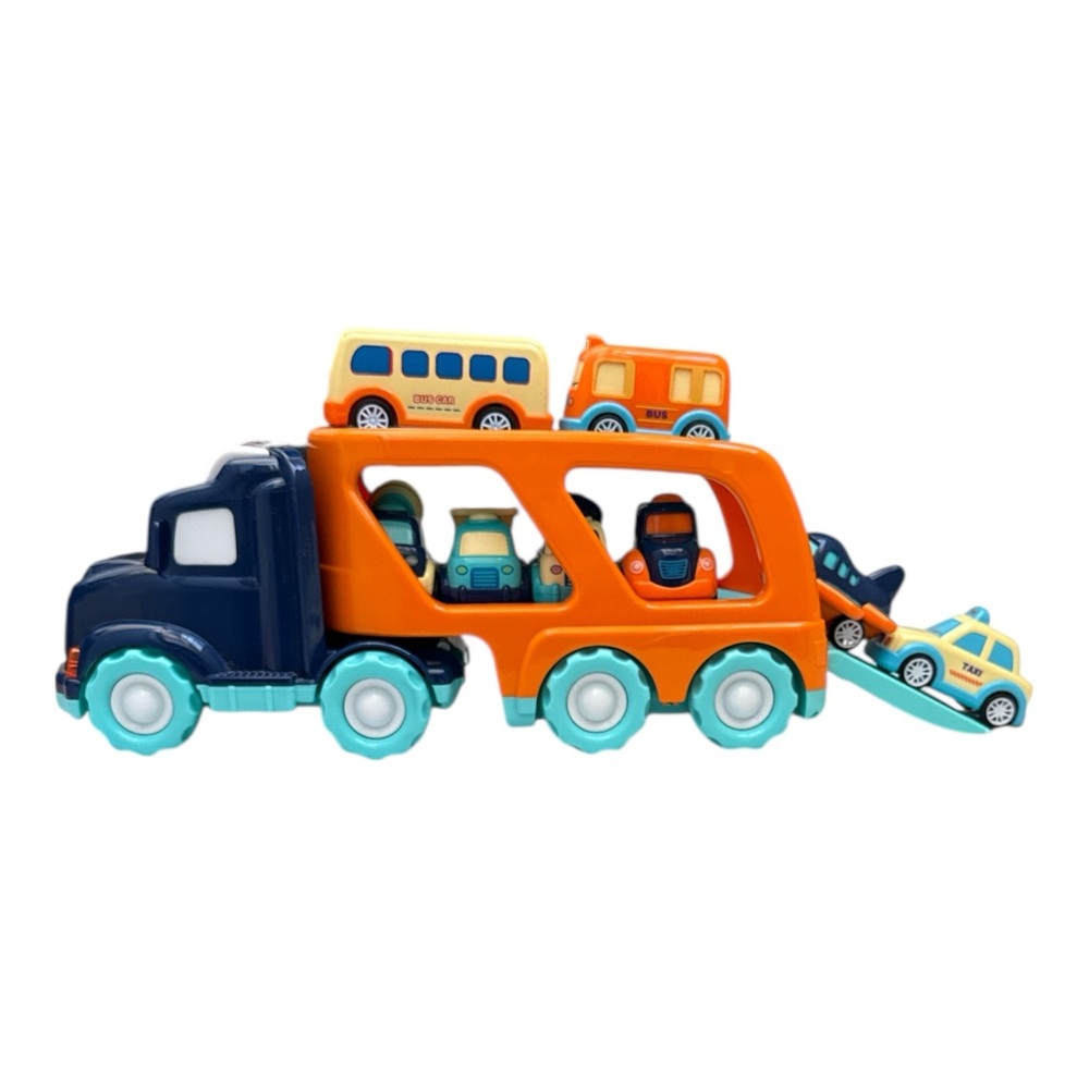 Kids Car Carrier Truck Toy Set with 8 Mini Vehicles